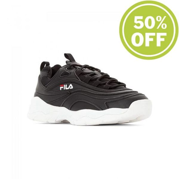 Fila Ray Low Wmn Women's Sneakers - Black/White,NZ 963-65798